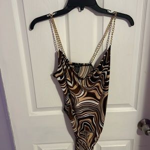 Chain strap body suit